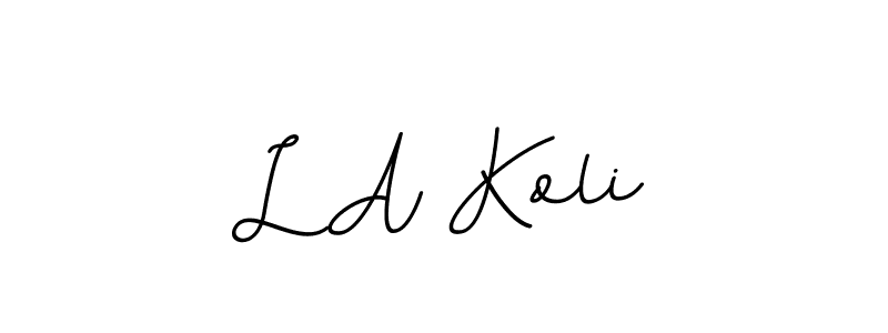 Make a beautiful signature design for name L A Koli. With this signature (BallpointsItalic-DORy9) style, you can create a handwritten signature for free. L A Koli signature style 11 images and pictures png