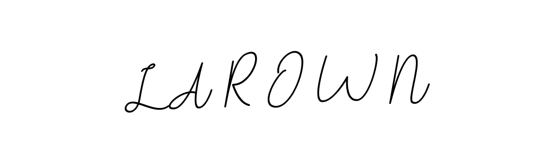 Design your own signature with our free online signature maker. With this signature software, you can create a handwritten (BallpointsItalic-DORy9) signature for name L A R O W N. L A R O W N signature style 11 images and pictures png