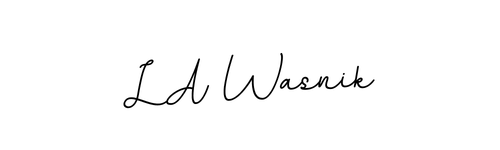 L A Wasnik stylish signature style. Best Handwritten Sign (BallpointsItalic-DORy9) for my name. Handwritten Signature Collection Ideas for my name L A Wasnik. L A Wasnik signature style 11 images and pictures png