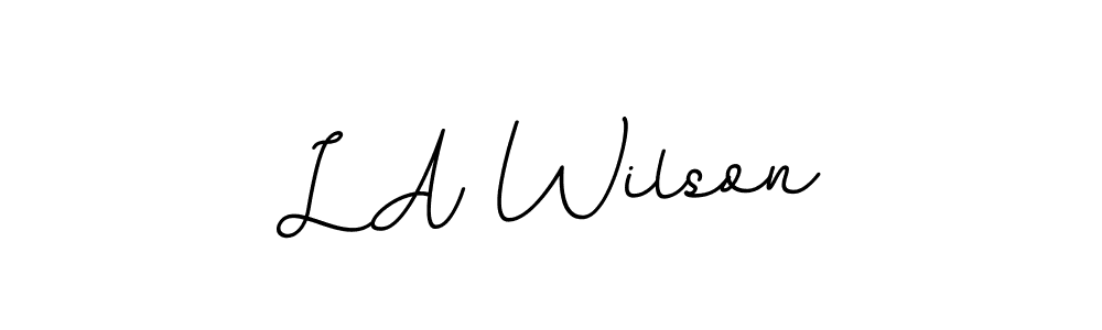 Design your own signature with our free online signature maker. With this signature software, you can create a handwritten (BallpointsItalic-DORy9) signature for name L A Wilson. L A Wilson signature style 11 images and pictures png