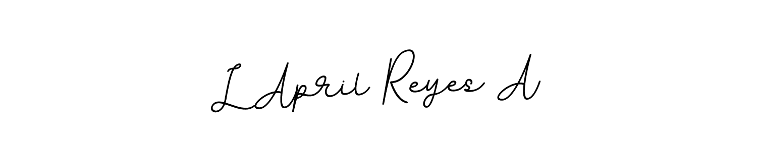 Make a beautiful signature design for name L April Reyes A. With this signature (BallpointsItalic-DORy9) style, you can create a handwritten signature for free. L April Reyes A signature style 11 images and pictures png