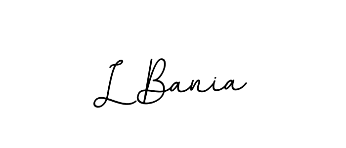 Use a signature maker to create a handwritten signature online. With this signature software, you can design (BallpointsItalic-DORy9) your own signature for name L Bania. L Bania signature style 11 images and pictures png