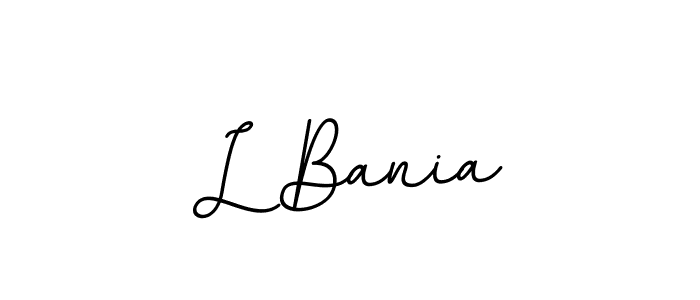 Create a beautiful signature design for name L Bania. With this signature (BallpointsItalic-DORy9) fonts, you can make a handwritten signature for free. L Bania signature style 11 images and pictures png