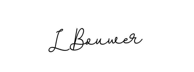 How to make L Bouwer name signature. Use BallpointsItalic-DORy9 style for creating short signs online. This is the latest handwritten sign. L Bouwer signature style 11 images and pictures png