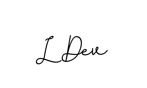 You should practise on your own different ways (BallpointsItalic-DORy9) to write your name (L Dev) in signature. don't let someone else do it for you. L Dev signature style 11 images and pictures png