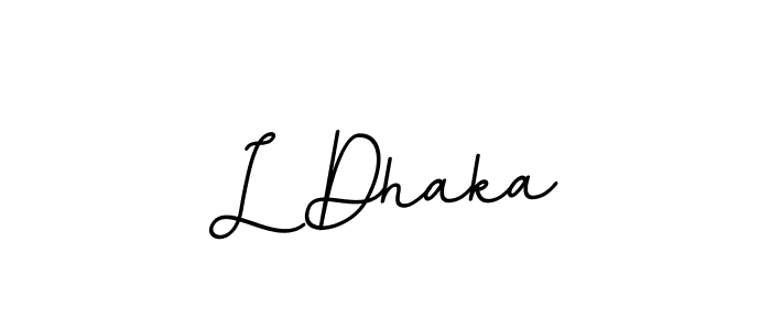 Make a beautiful signature design for name L Dhaka. With this signature (BallpointsItalic-DORy9) style, you can create a handwritten signature for free. L Dhaka signature style 11 images and pictures png