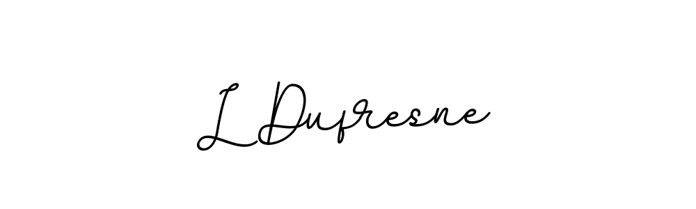 Design your own signature with our free online signature maker. With this signature software, you can create a handwritten (BallpointsItalic-DORy9) signature for name L Dufresne. L Dufresne signature style 11 images and pictures png