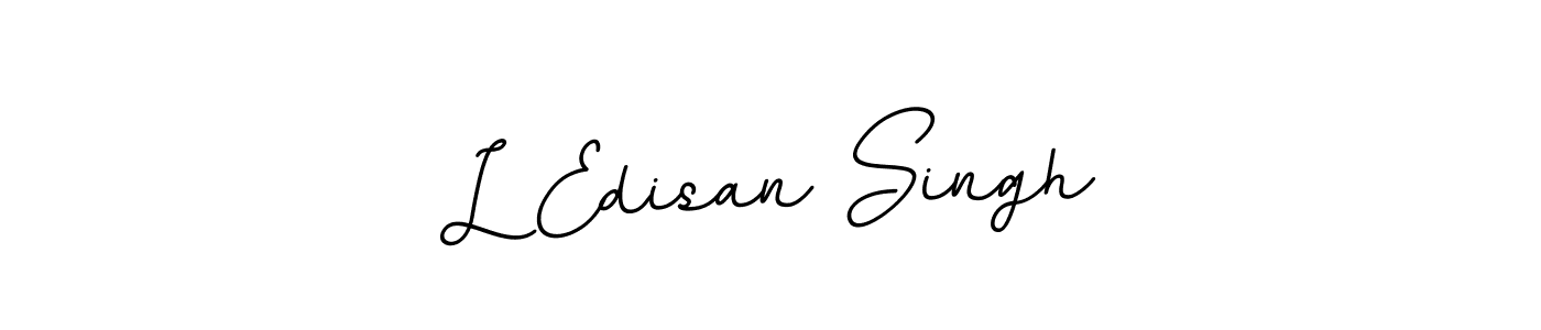 How to make L Edisan Singh name signature. Use BallpointsItalic-DORy9 style for creating short signs online. This is the latest handwritten sign. L Edisan Singh signature style 11 images and pictures png