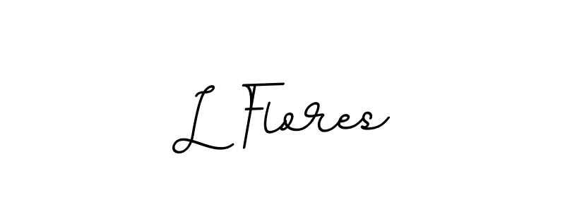 How to make L Flores name signature. Use BallpointsItalic-DORy9 style for creating short signs online. This is the latest handwritten sign. L Flores signature style 11 images and pictures png