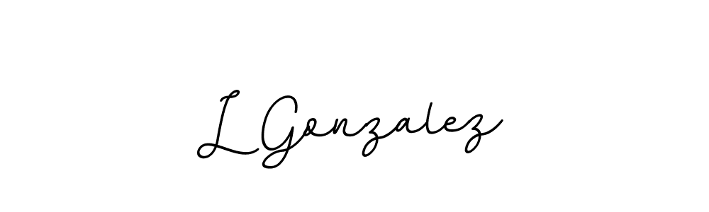 The best way (BallpointsItalic-DORy9) to make a short signature is to pick only two or three words in your name. The name L Gonzalez include a total of six letters. For converting this name. L Gonzalez signature style 11 images and pictures png