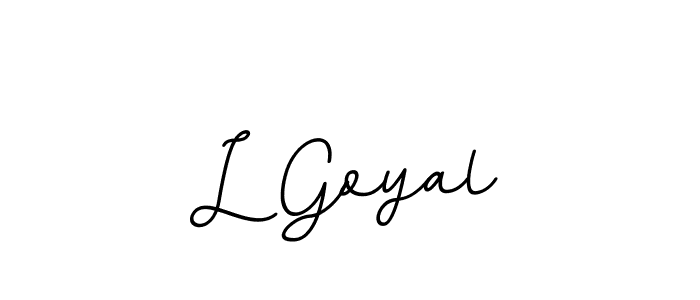 The best way (BallpointsItalic-DORy9) to make a short signature is to pick only two or three words in your name. The name L Goyal include a total of six letters. For converting this name. L Goyal signature style 11 images and pictures png