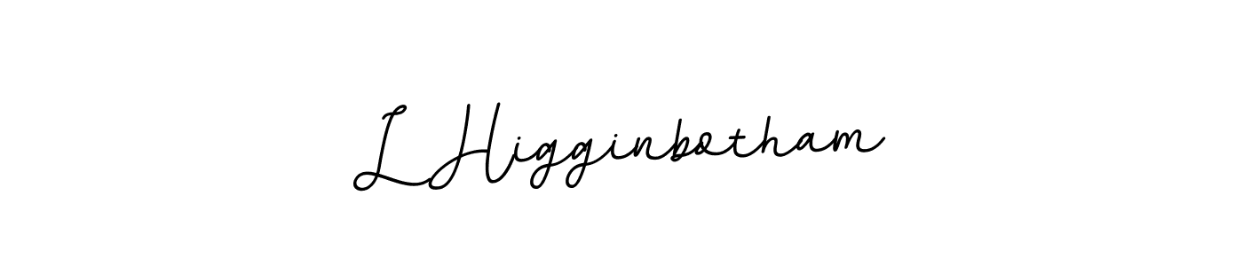 How to make L Higginbotham signature? BallpointsItalic-DORy9 is a professional autograph style. Create handwritten signature for L Higginbotham name. L Higginbotham signature style 11 images and pictures png
