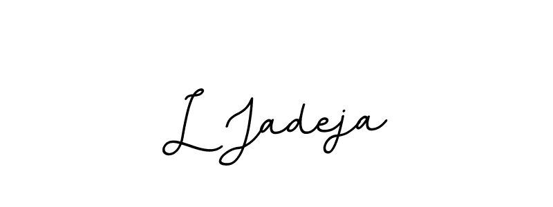 if you are searching for the best signature style for your name L Jadeja. so please give up your signature search. here we have designed multiple signature styles  using BallpointsItalic-DORy9. L Jadeja signature style 11 images and pictures png