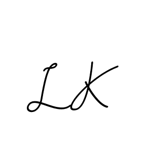 Design your own signature with our free online signature maker. With this signature software, you can create a handwritten (BallpointsItalic-DORy9) signature for name L K. L K signature style 11 images and pictures png