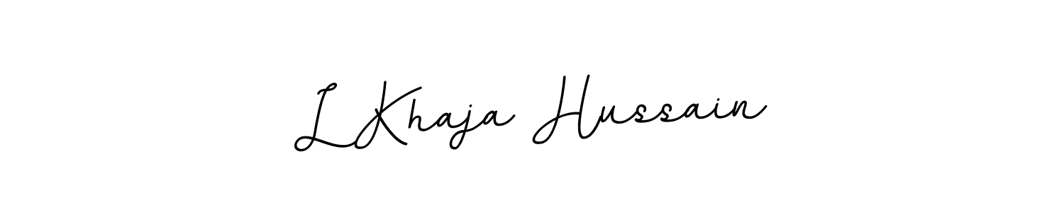 Design your own signature with our free online signature maker. With this signature software, you can create a handwritten (BallpointsItalic-DORy9) signature for name L Khaja Hussain. L Khaja Hussain signature style 11 images and pictures png