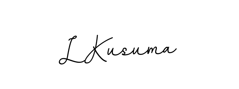 Create a beautiful signature design for name L Kusuma. With this signature (BallpointsItalic-DORy9) fonts, you can make a handwritten signature for free. L Kusuma signature style 11 images and pictures png