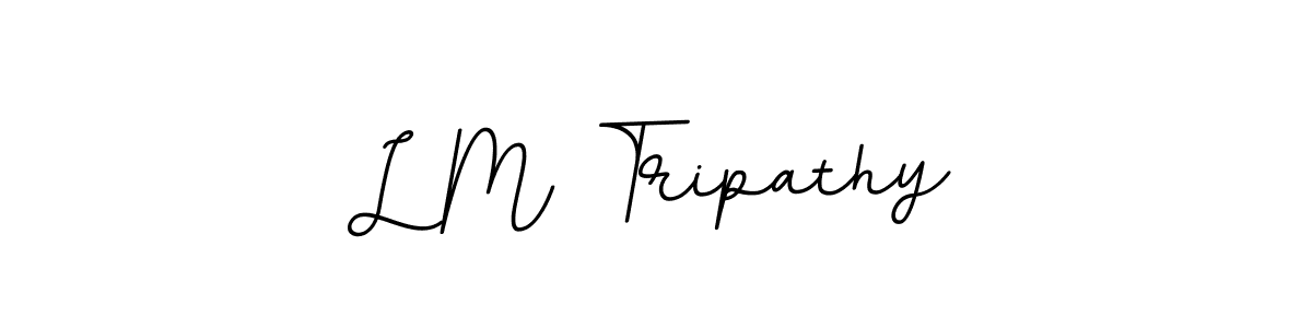 You should practise on your own different ways (BallpointsItalic-DORy9) to write your name (L M Tripathy) in signature. don't let someone else do it for you. L M Tripathy signature style 11 images and pictures png