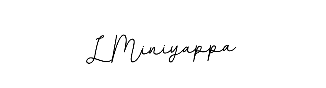 Use a signature maker to create a handwritten signature online. With this signature software, you can design (BallpointsItalic-DORy9) your own signature for name L Miniyappa. L Miniyappa signature style 11 images and pictures png
