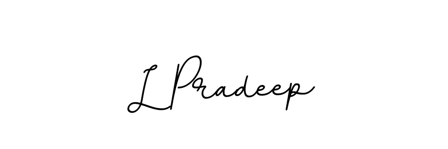 How to make L Pradeep name signature. Use BallpointsItalic-DORy9 style for creating short signs online. This is the latest handwritten sign. L Pradeep signature style 11 images and pictures png