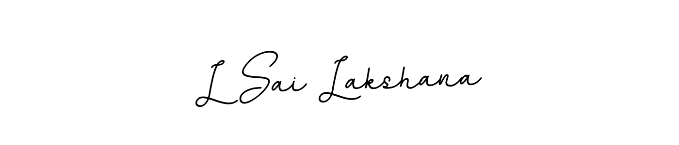 How to make L Sai Lakshana name signature. Use BallpointsItalic-DORy9 style for creating short signs online. This is the latest handwritten sign. L Sai Lakshana signature style 11 images and pictures png