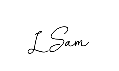 The best way (BallpointsItalic-DORy9) to make a short signature is to pick only two or three words in your name. The name L Sam include a total of six letters. For converting this name. L Sam signature style 11 images and pictures png