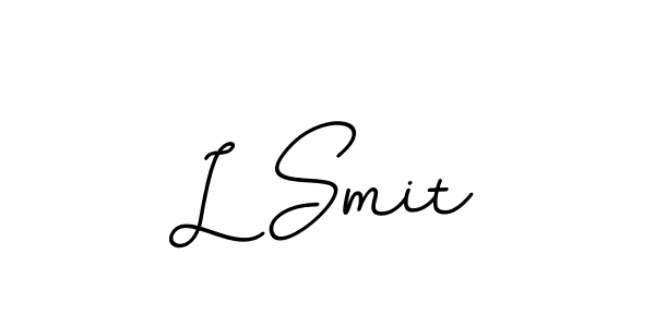 The best way (BallpointsItalic-DORy9) to make a short signature is to pick only two or three words in your name. The name L Smit include a total of six letters. For converting this name. L Smit signature style 11 images and pictures png