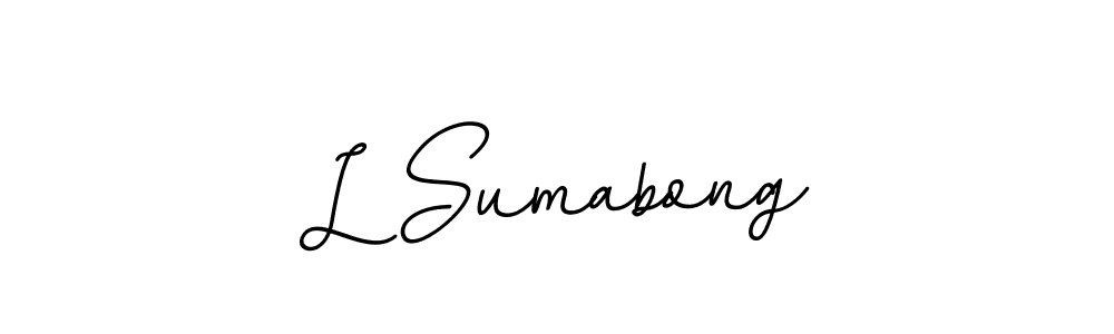 How to make L Sumabong name signature. Use BallpointsItalic-DORy9 style for creating short signs online. This is the latest handwritten sign. L Sumabong signature style 11 images and pictures png