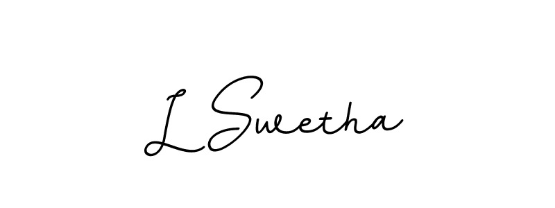 How to make L Swetha name signature. Use BallpointsItalic-DORy9 style for creating short signs online. This is the latest handwritten sign. L Swetha signature style 11 images and pictures png