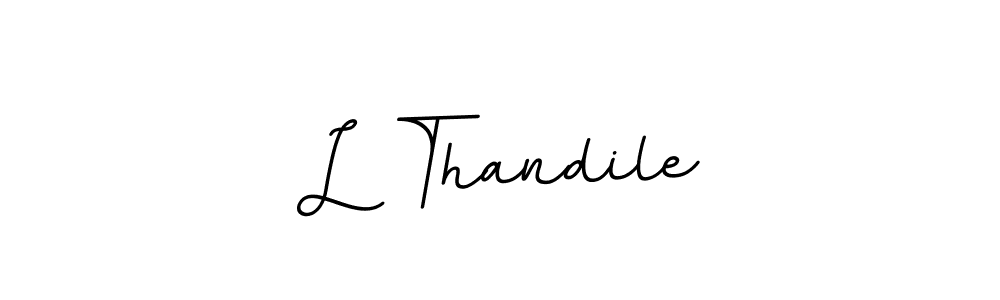 The best way (BallpointsItalic-DORy9) to make a short signature is to pick only two or three words in your name. The name L Thandile include a total of six letters. For converting this name. L Thandile signature style 11 images and pictures png