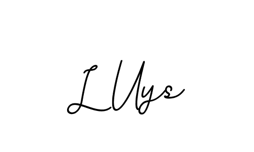 How to make L Uys name signature. Use BallpointsItalic-DORy9 style for creating short signs online. This is the latest handwritten sign. L Uys signature style 11 images and pictures png