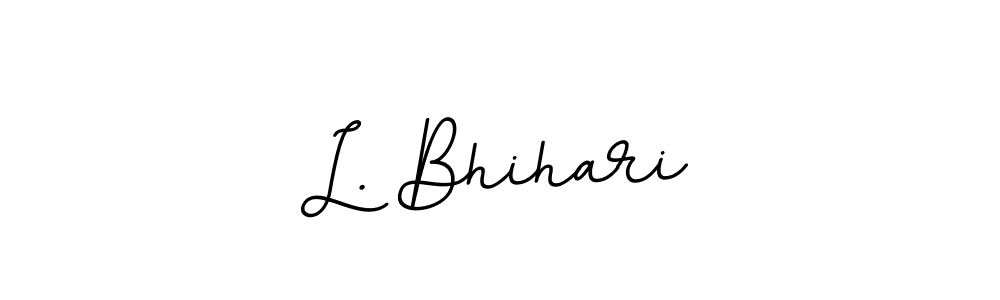 if you are searching for the best signature style for your name L. Bhihari. so please give up your signature search. here we have designed multiple signature styles  using BallpointsItalic-DORy9. L. Bhihari signature style 11 images and pictures png