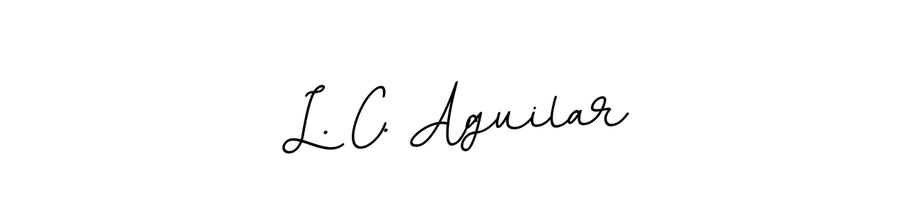 Make a beautiful signature design for name L. C. Aguilar. With this signature (BallpointsItalic-DORy9) style, you can create a handwritten signature for free. L. C. Aguilar signature style 11 images and pictures png