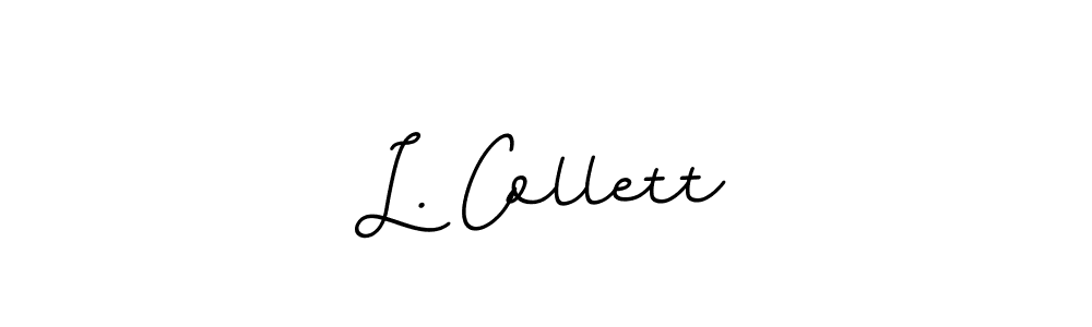 How to make L. Collett name signature. Use BallpointsItalic-DORy9 style for creating short signs online. This is the latest handwritten sign. L. Collett signature style 11 images and pictures png