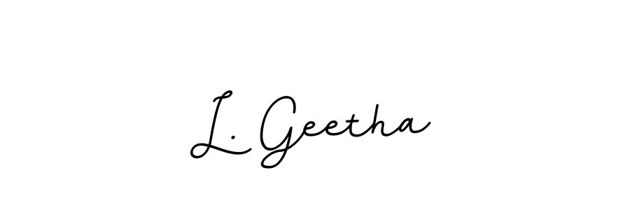 Design your own signature with our free online signature maker. With this signature software, you can create a handwritten (BallpointsItalic-DORy9) signature for name L. Geetha. L. Geetha signature style 11 images and pictures png