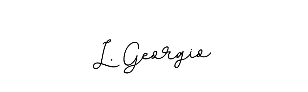 Use a signature maker to create a handwritten signature online. With this signature software, you can design (BallpointsItalic-DORy9) your own signature for name L. Georgio. L. Georgio signature style 11 images and pictures png