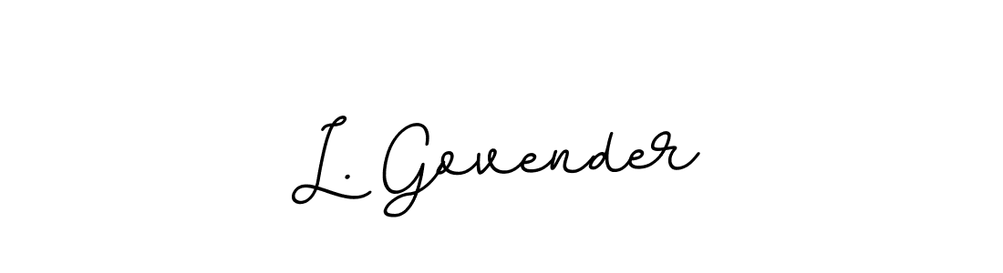 How to make L. Govender name signature. Use BallpointsItalic-DORy9 style for creating short signs online. This is the latest handwritten sign. L. Govender signature style 11 images and pictures png