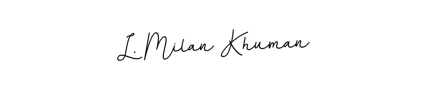 Make a short L. Milan Khuman signature style. Manage your documents anywhere anytime using BallpointsItalic-DORy9. Create and add eSignatures, submit forms, share and send files easily. L. Milan Khuman signature style 11 images and pictures png