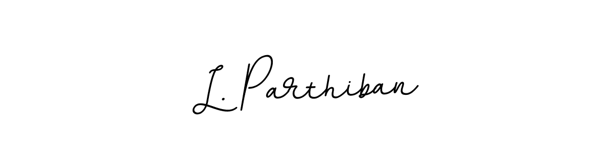 Design your own signature with our free online signature maker. With this signature software, you can create a handwritten (BallpointsItalic-DORy9) signature for name L. Parthiban. L. Parthiban signature style 11 images and pictures png