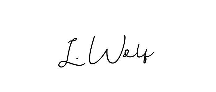 Design your own signature with our free online signature maker. With this signature software, you can create a handwritten (BallpointsItalic-DORy9) signature for name L. Wolf. L. Wolf signature style 11 images and pictures png