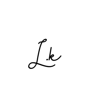 How to make L.k signature? BallpointsItalic-DORy9 is a professional autograph style. Create handwritten signature for L.k name. L.k signature style 11 images and pictures png