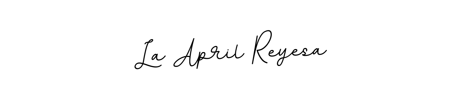 Use a signature maker to create a handwritten signature online. With this signature software, you can design (BallpointsItalic-DORy9) your own signature for name La April Reyesa. La April Reyesa signature style 11 images and pictures png