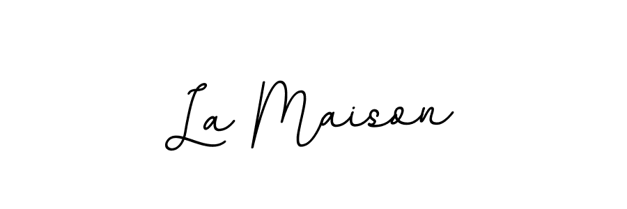 Design your own signature with our free online signature maker. With this signature software, you can create a handwritten (BallpointsItalic-DORy9) signature for name La Maison. La Maison signature style 11 images and pictures png