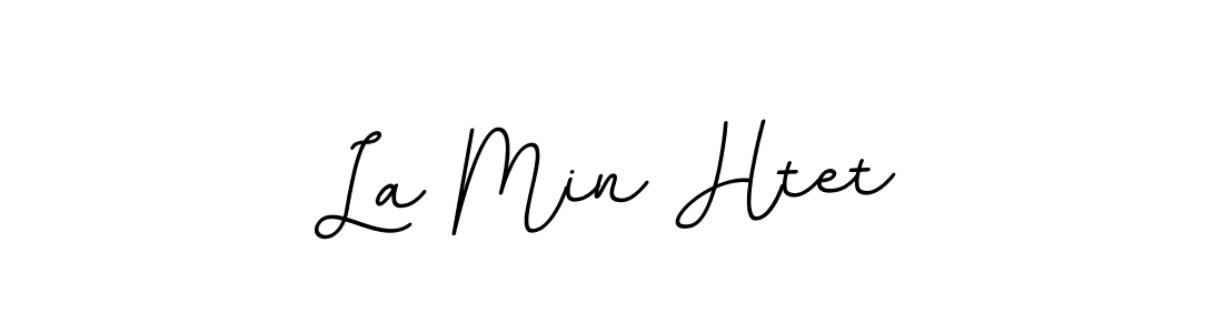 You should practise on your own different ways (BallpointsItalic-DORy9) to write your name (La Min Htet) in signature. don't let someone else do it for you. La Min Htet signature style 11 images and pictures png