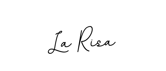 How to make La Risa name signature. Use BallpointsItalic-DORy9 style for creating short signs online. This is the latest handwritten sign. La Risa signature style 11 images and pictures png