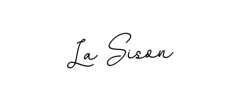 How to make La Sison name signature. Use BallpointsItalic-DORy9 style for creating short signs online. This is the latest handwritten sign. La Sison signature style 11 images and pictures png