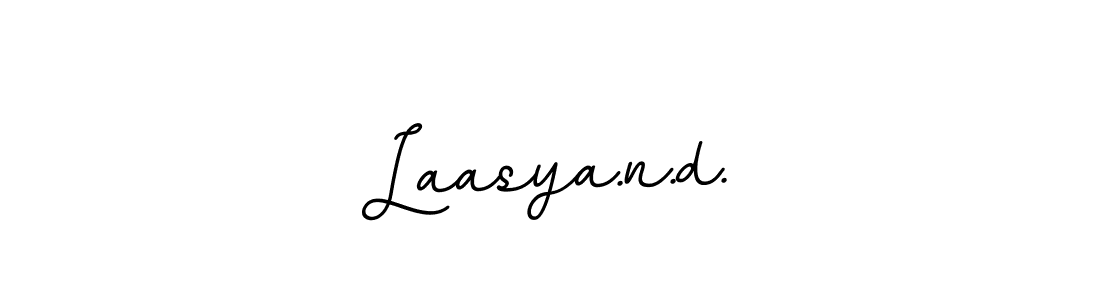 How to make Laasya.n.d. name signature. Use BallpointsItalic-DORy9 style for creating short signs online. This is the latest handwritten sign. Laasya.n.d. signature style 11 images and pictures png