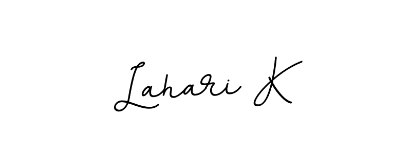 Make a beautiful signature design for name Lahari K. With this signature (BallpointsItalic-DORy9) style, you can create a handwritten signature for free. Lahari K signature style 11 images and pictures png