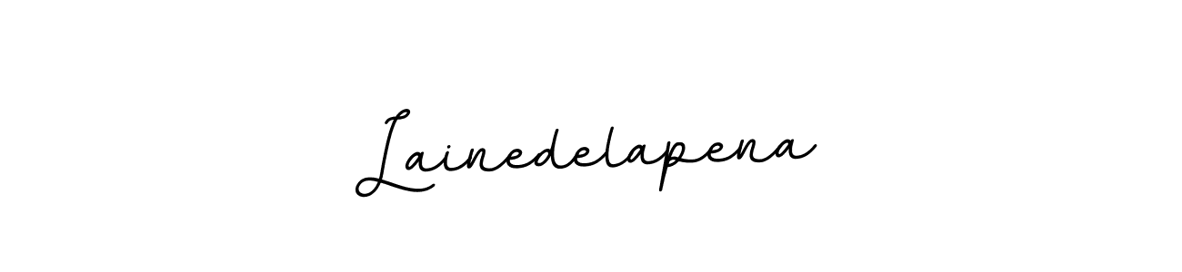 How to make Lainedelapena name signature. Use BallpointsItalic-DORy9 style for creating short signs online. This is the latest handwritten sign. Lainedelapena signature style 11 images and pictures png