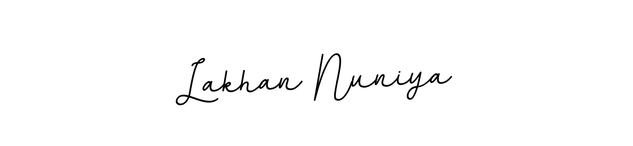 Use a signature maker to create a handwritten signature online. With this signature software, you can design (BallpointsItalic-DORy9) your own signature for name Lakhan Nuniya. Lakhan Nuniya signature style 11 images and pictures png