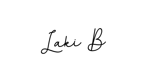 Use a signature maker to create a handwritten signature online. With this signature software, you can design (BallpointsItalic-DORy9) your own signature for name Laki B. Laki B signature style 11 images and pictures png
